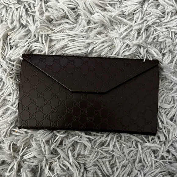 GUCCI GG Monogram Print Folding Eyeglass Case Gucci GG Monogram Trifold Leather Eyeglasses Sunglasses Case  main image 4
